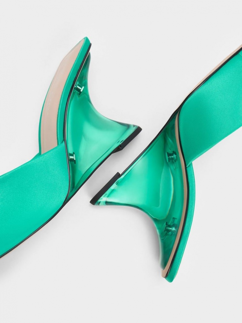 Charles And Keith Recycled Polyester Sculptural Heel Wedges Turquoise | PHILIPPINES K019