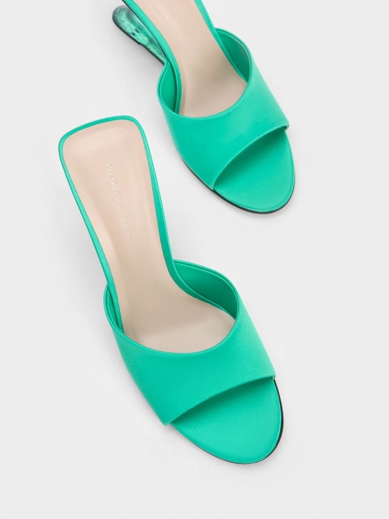 Charles And Keith Recycled Polyester Sculptural Heel Wedges Turquoise | PHILIPPINES K019