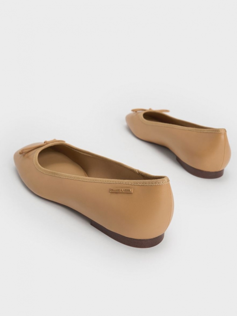 Charles And Keith Rhea Bow Ballet Flats Brown | PHILIPPINES K307