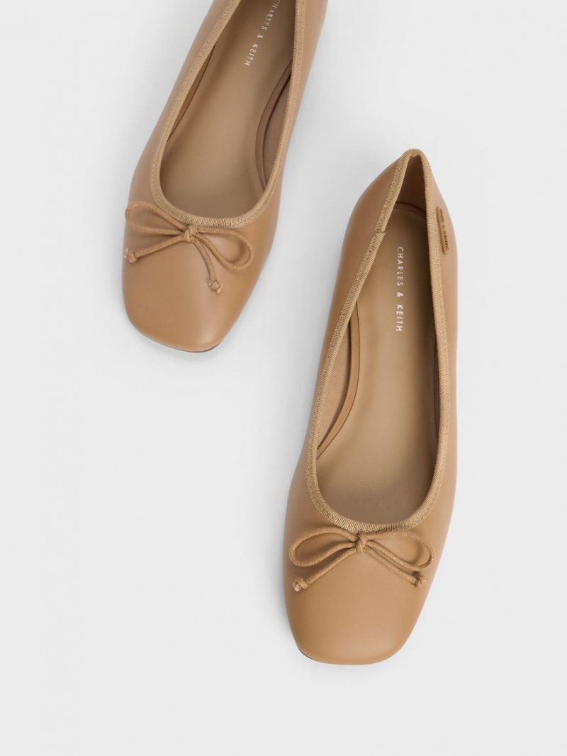 Charles And Keith Rhea Bow Ballet Flats Brown | PHILIPPINES K307