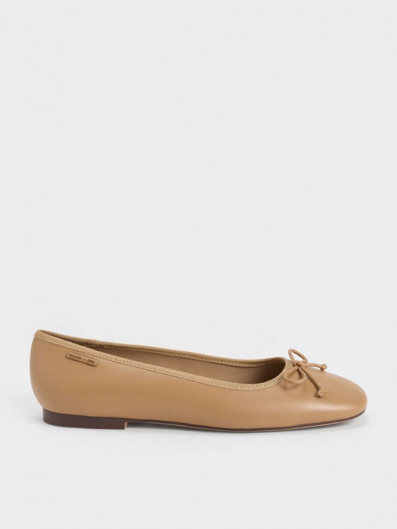 Charles And Keith Rhea Bow Ballet Flats Brown | PHILIPPINES K307