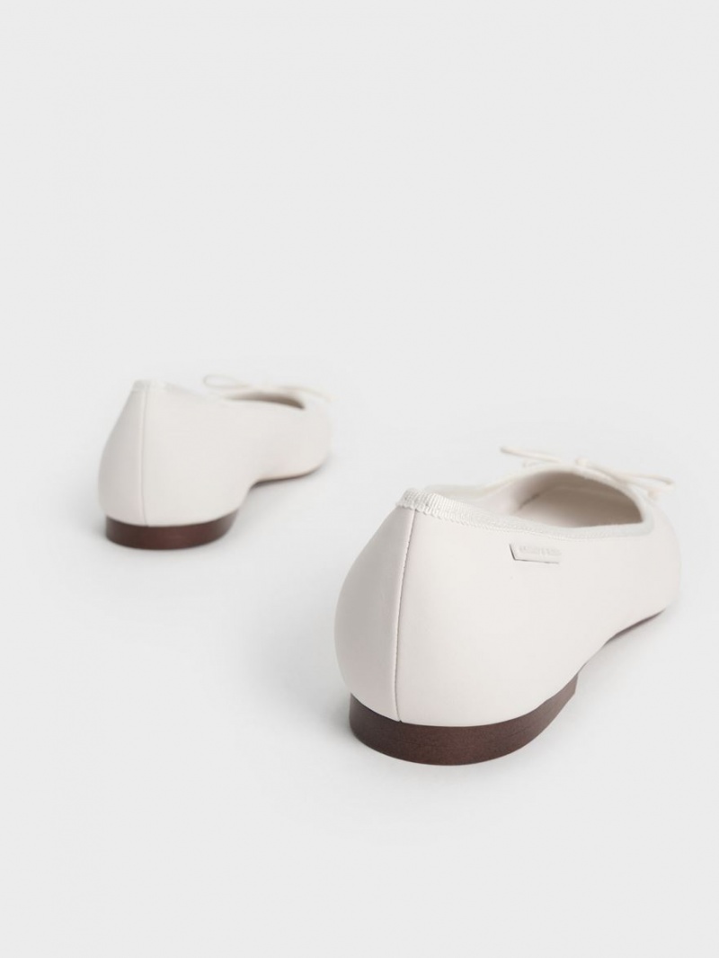 Charles And Keith Rhea Bow Ballet Flats White | PHILIPPINES P851