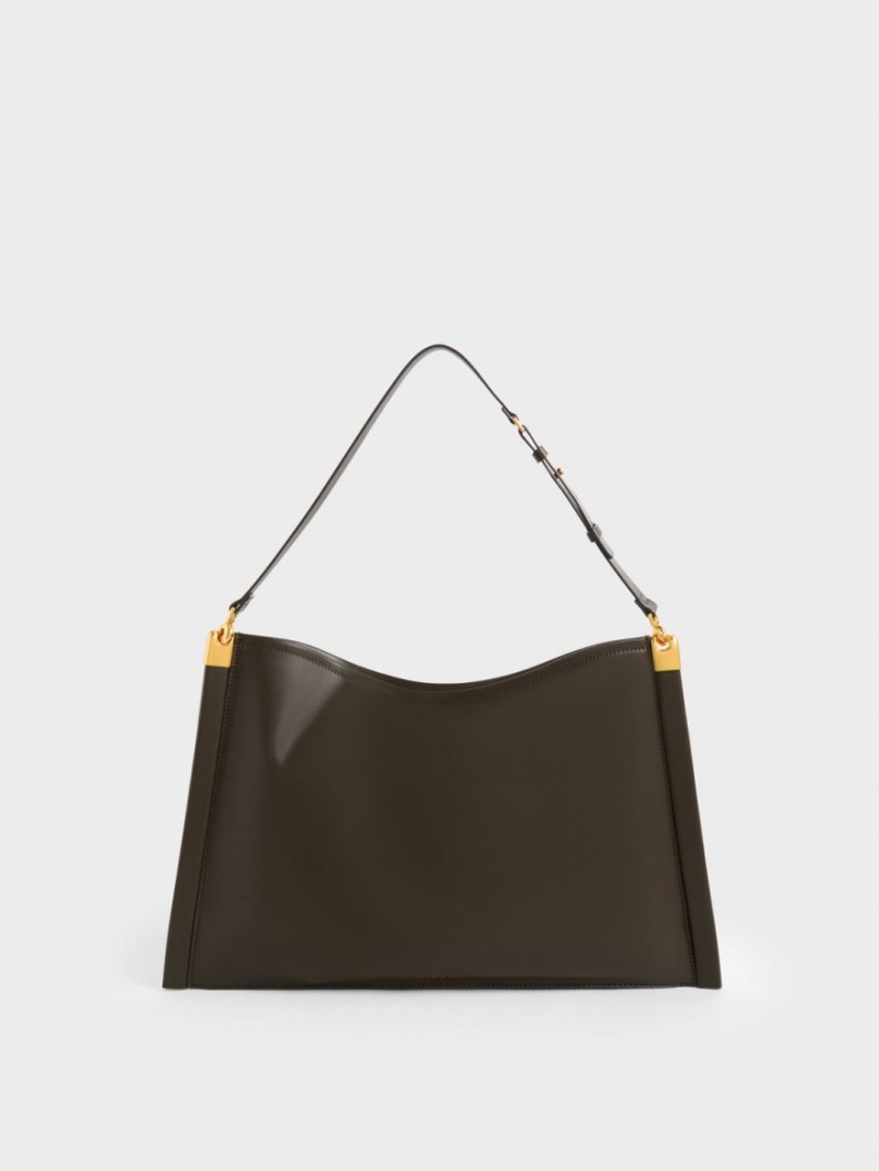 Charles And Keith Ridley Slouchy Tote Bags Black | PHILIPPINES B871