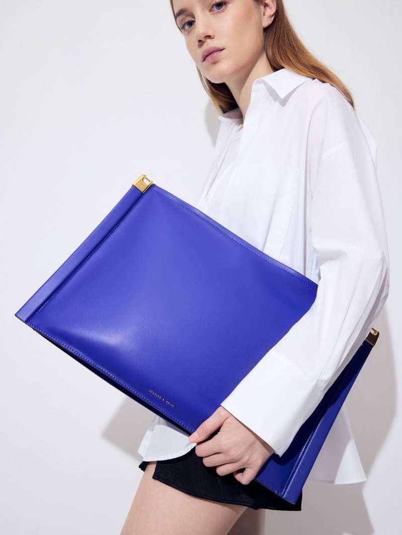 Charles And Keith Ridley Slouchy Tote Bags Blue | PHILIPPINES R235