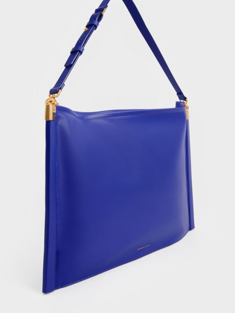 Charles And Keith Ridley Slouchy Tote Bags Blue | PHILIPPINES R235