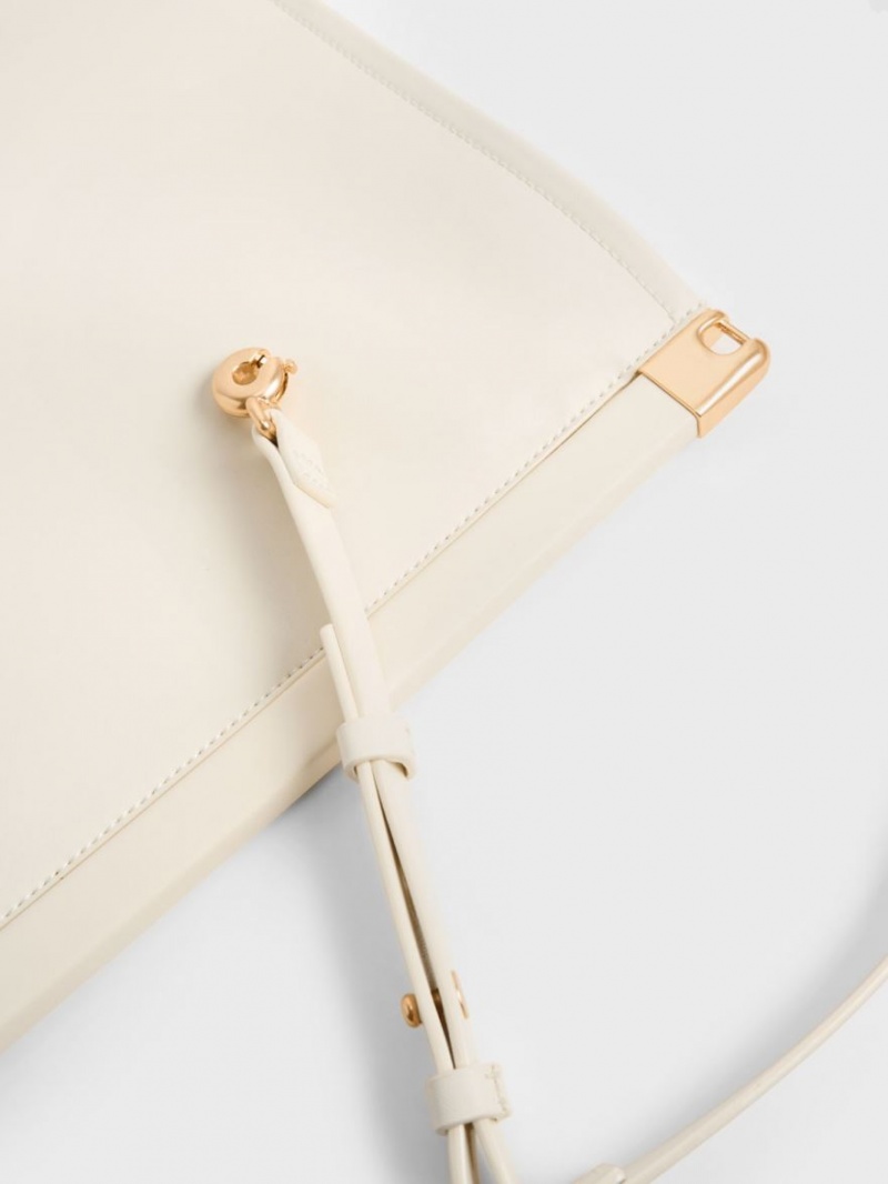 Charles And Keith Ridley Slouchy Tote Bags Cream | PHILIPPINES M164