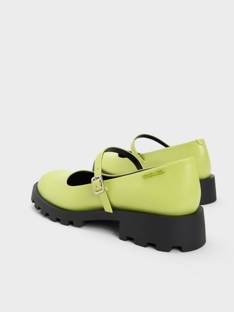 Charles And Keith Rounded Square-Toe Mary Jane Shoes Light Green | PHILIPPINES L460