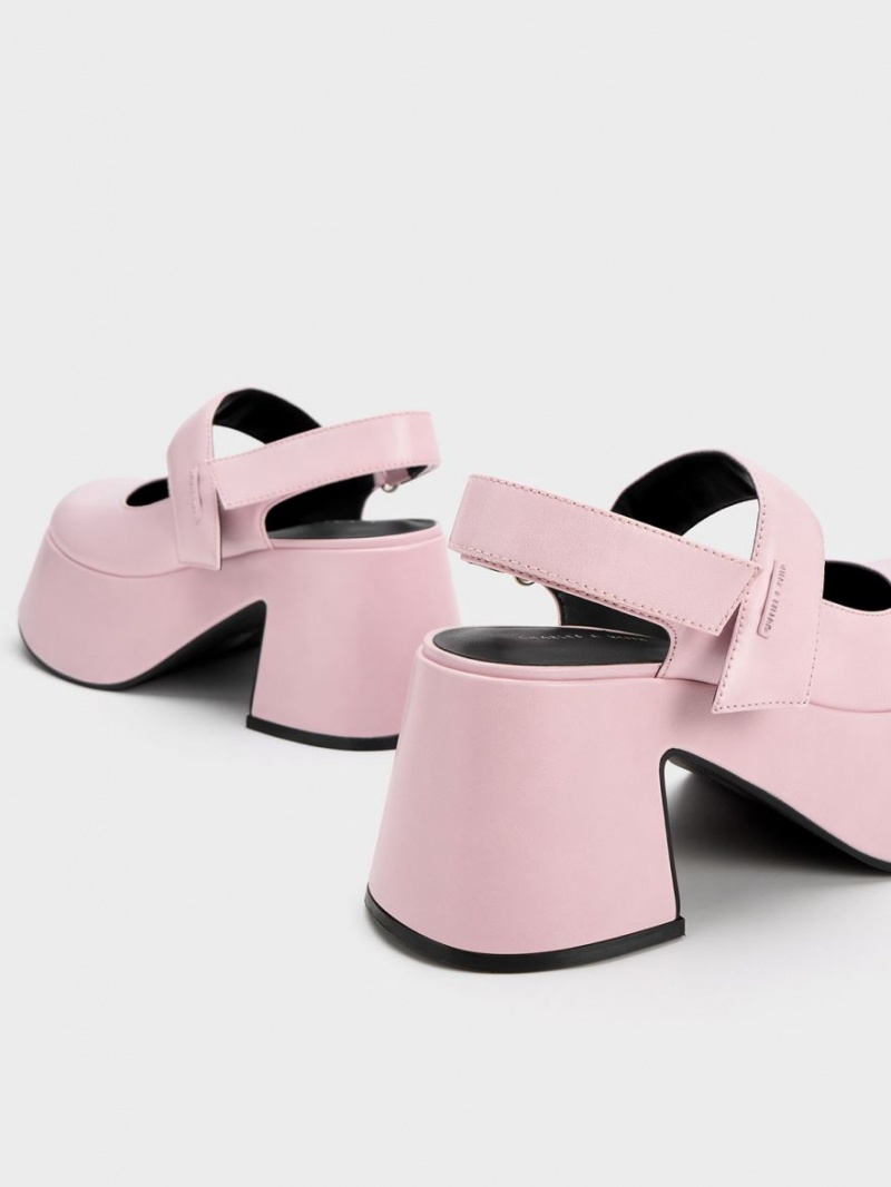 Charles And Keith Rubina Slingback Mary Jane Pumps Light Pink | PHILIPPINES J825