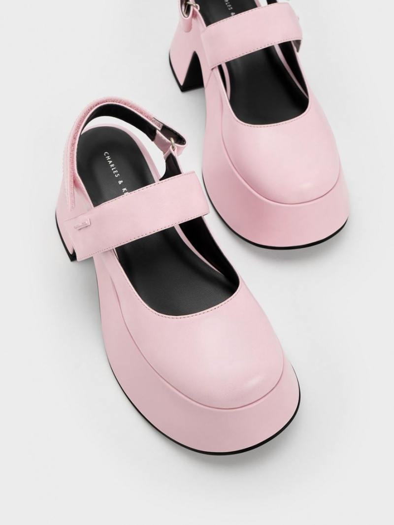 Charles And Keith Rubina Slingback Mary Jane Pumps Light Pink | PHILIPPINES J825