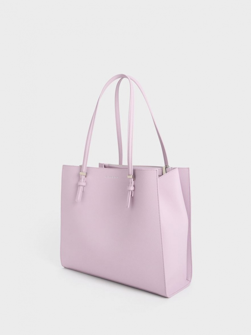 Charles And Keith Sansa Tote Bags Purple | PHILIPPINES H580