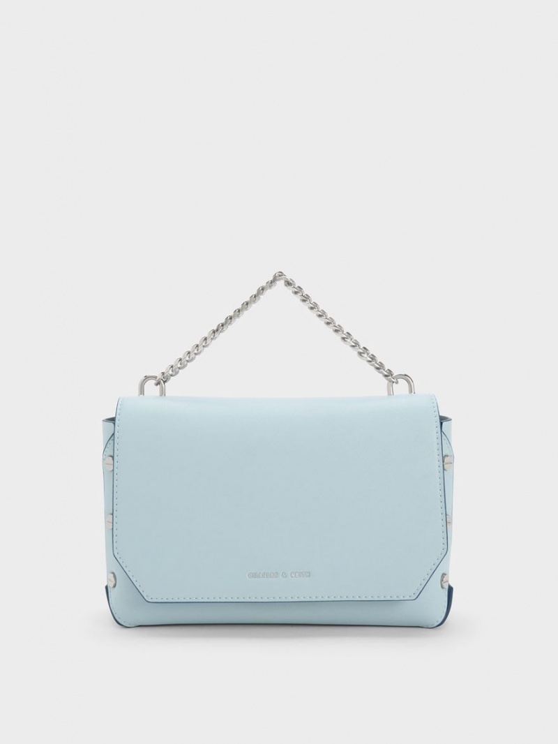 Charles And Keith Screw Motif Front Flap Tote Bags Blue | PHILIPPINES I769