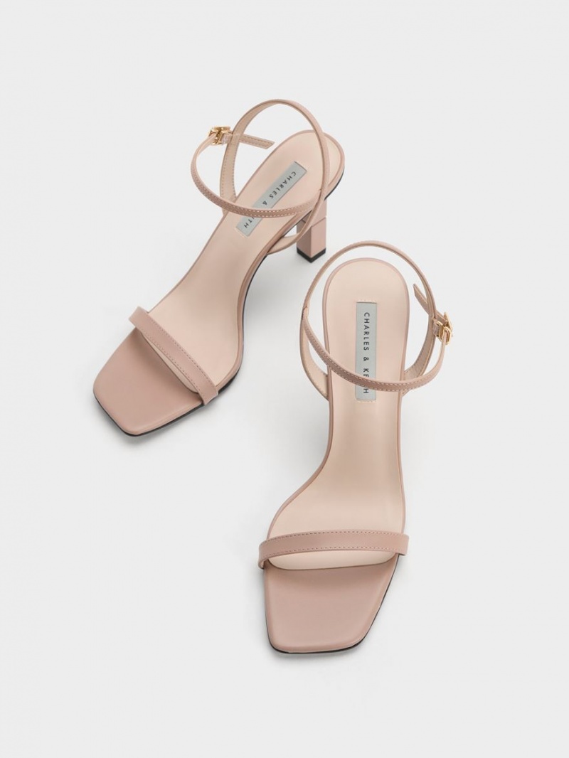 Charles And Keith Sculptural Heels Sandals Beige | PHILIPPINES G684