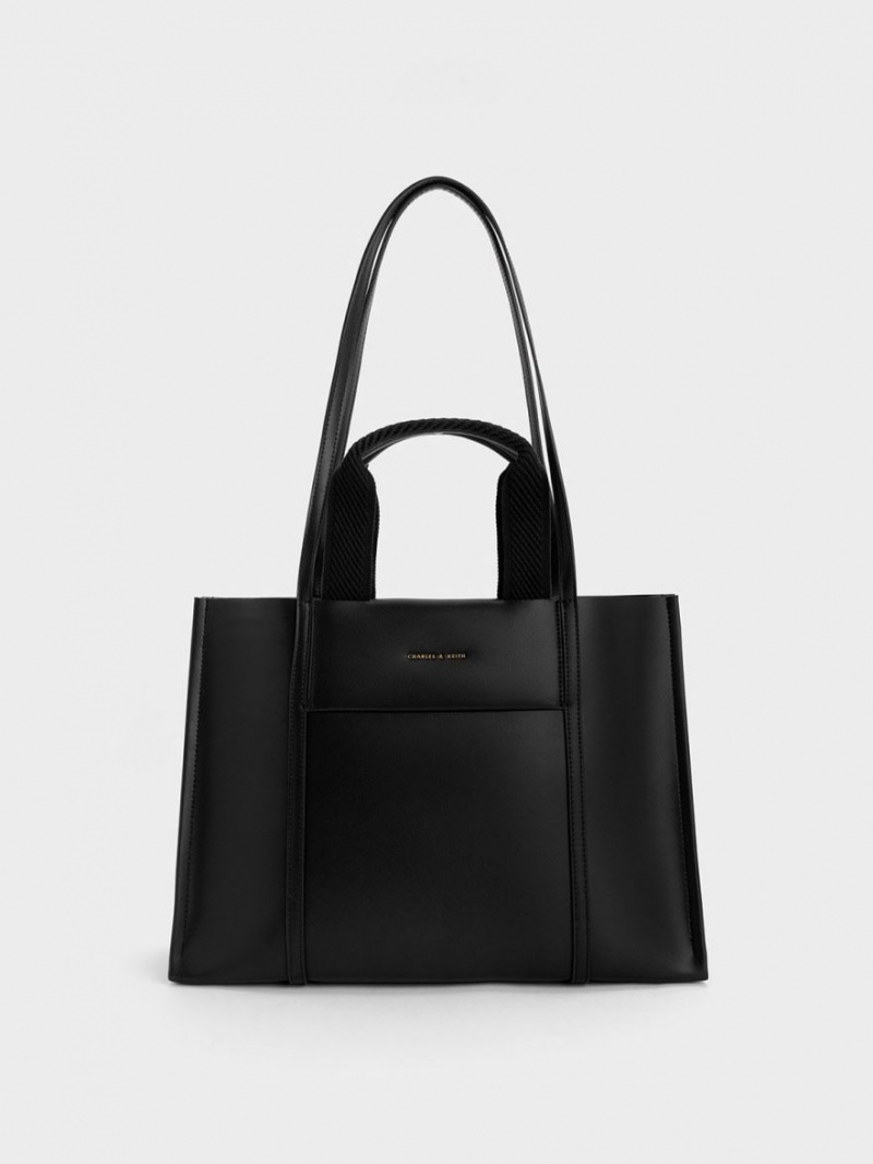 Charles And Keith Shalia Tote Bags Black | PHILIPPINES C527