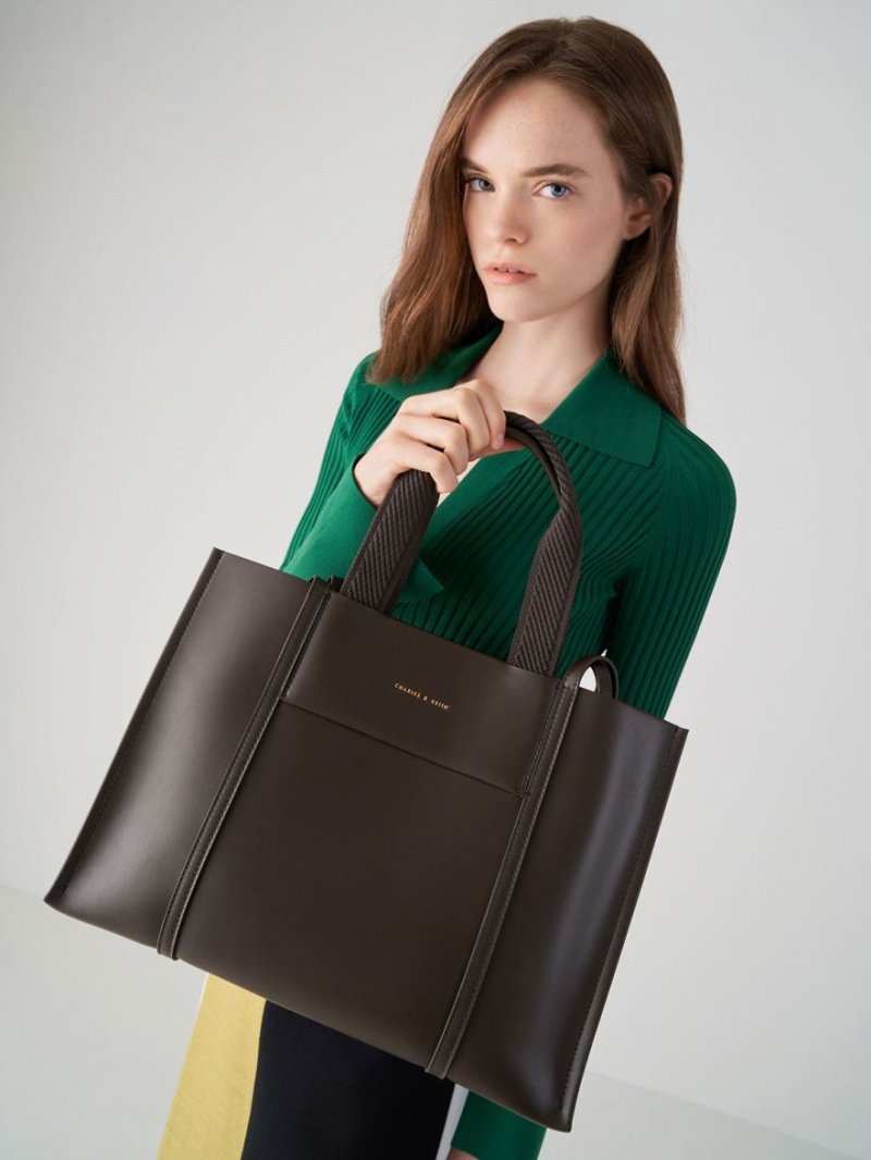 Charles And Keith Shalia Tote Bags Black | PHILIPPINES A374