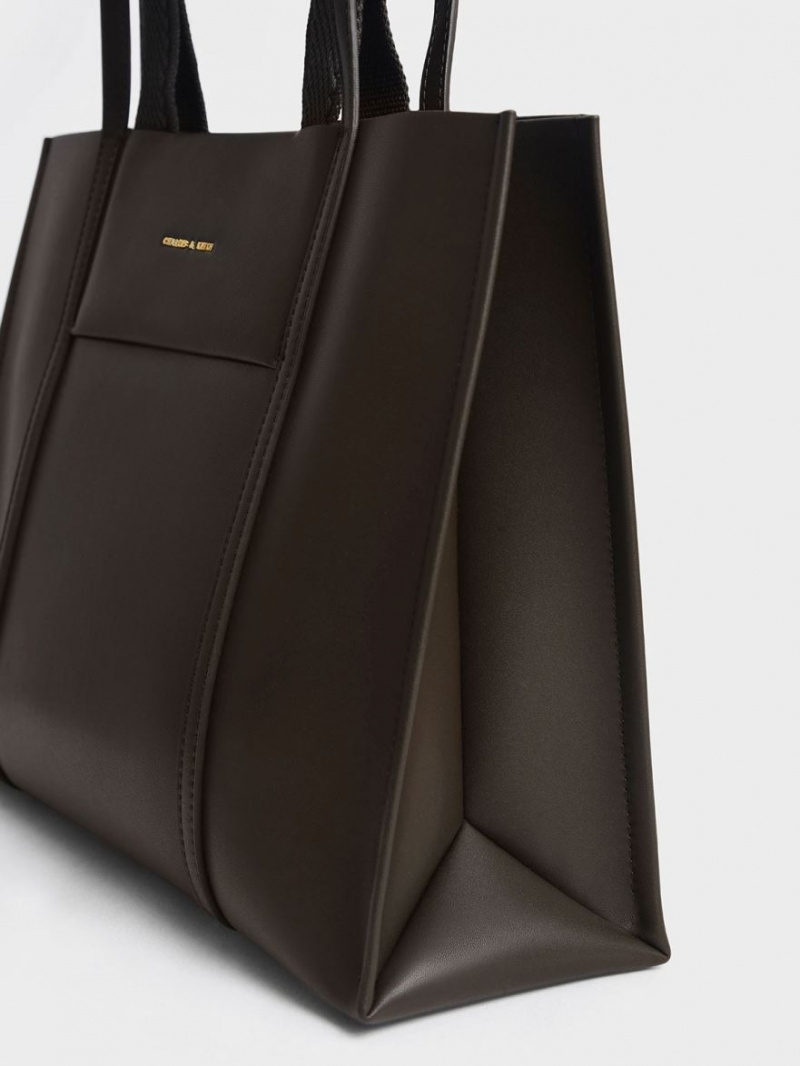 Charles And Keith Shalia Tote Bags Black | PHILIPPINES A374