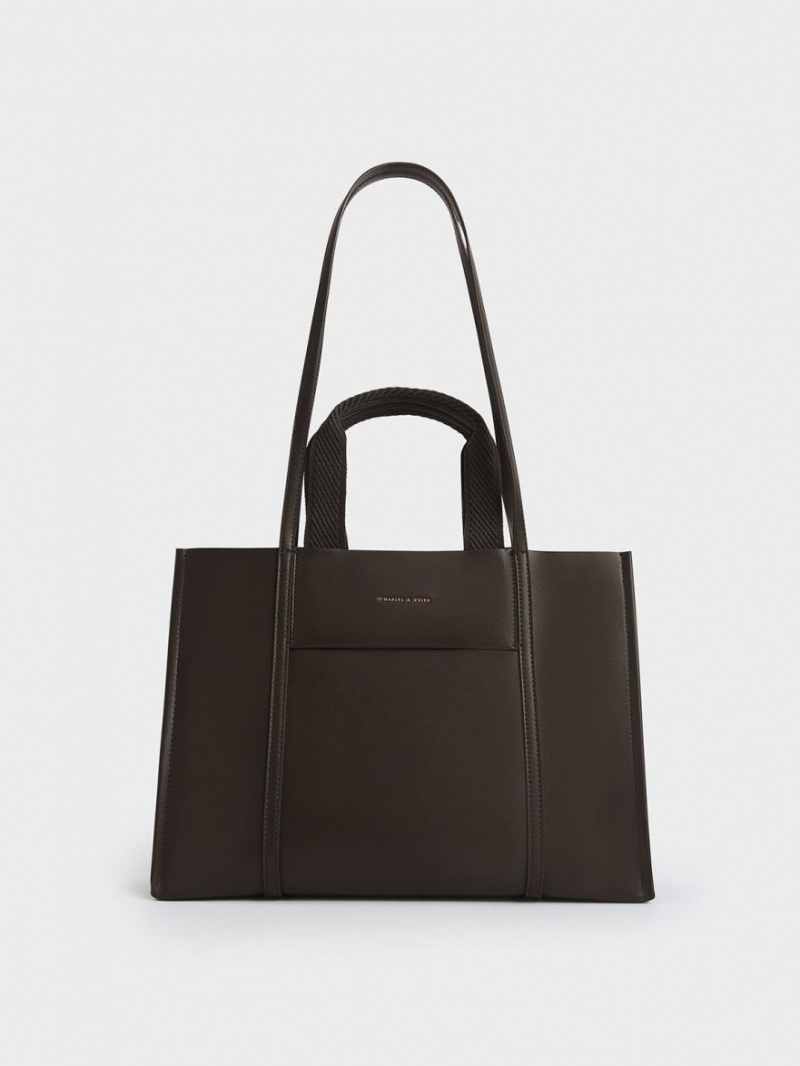 Charles And Keith Shalia Tote Bags Black | PHILIPPINES A374