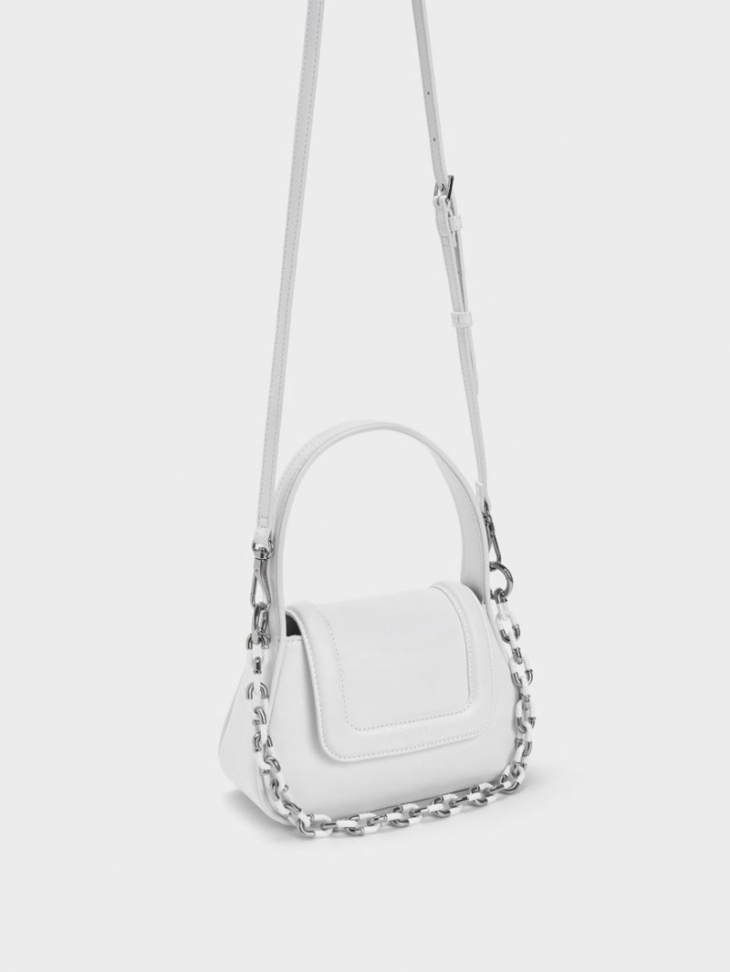 Charles And Keith Shiloh Top Handbag White | PHILIPPINES O073