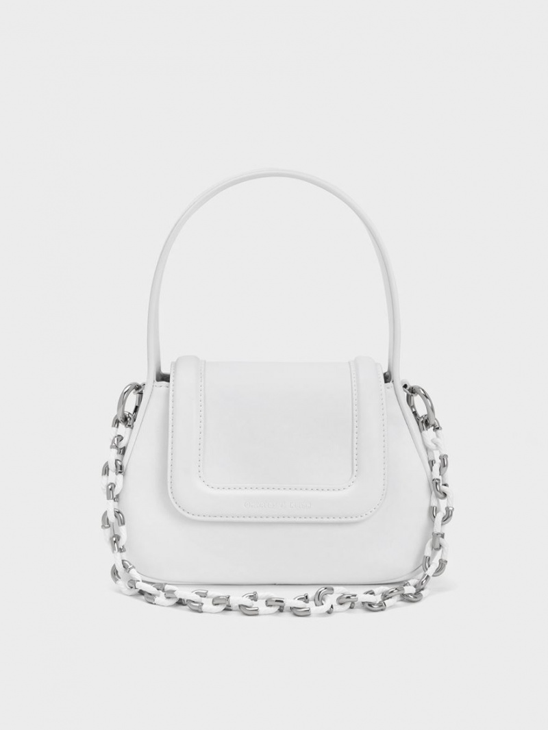 Charles And Keith Shiloh Top Handbag White | PHILIPPINES O073