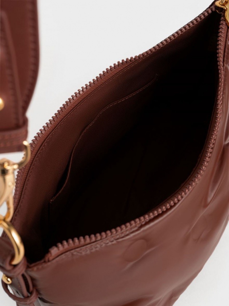 Charles And Keith Sianna Nylon Crossbody Bags Chocolate | PHILIPPINES T615