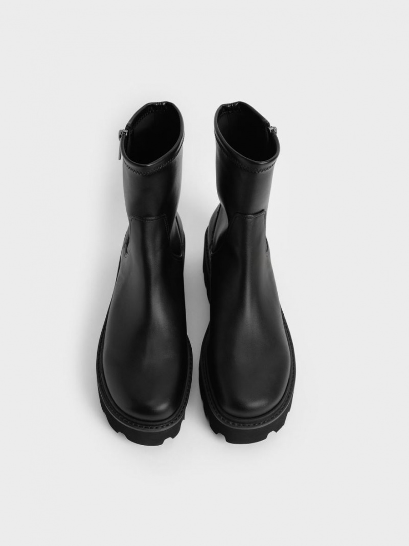 Charles And Keith Side-Zip Ankle Boots Black | PHILIPPINES G198