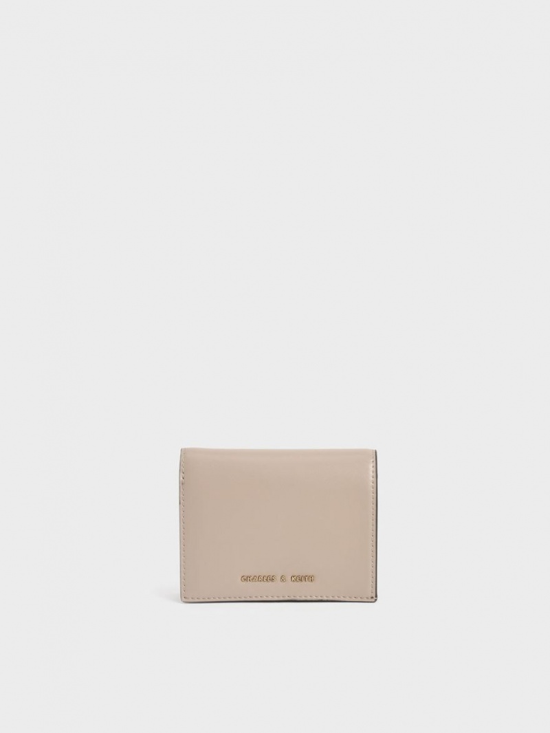 Charles And Keith Snap Button Mini Short Wallets Beige | PHILIPPINES Q325