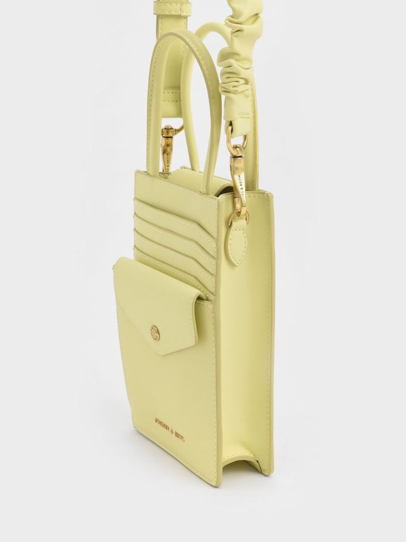 Charles And Keith Solange Double Handle Elongated Tote Bags Yellow | PHILIPPINES T350