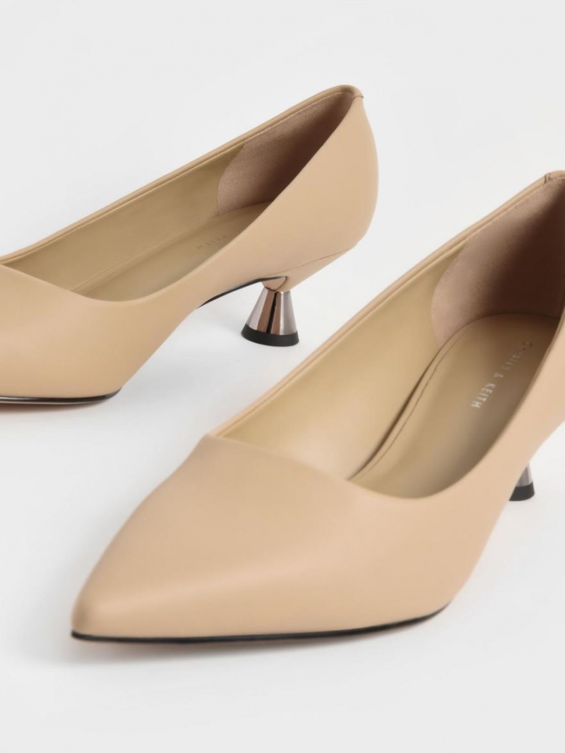 Charles And Keith Spool Heel Pumps Beige | PHILIPPINES A156