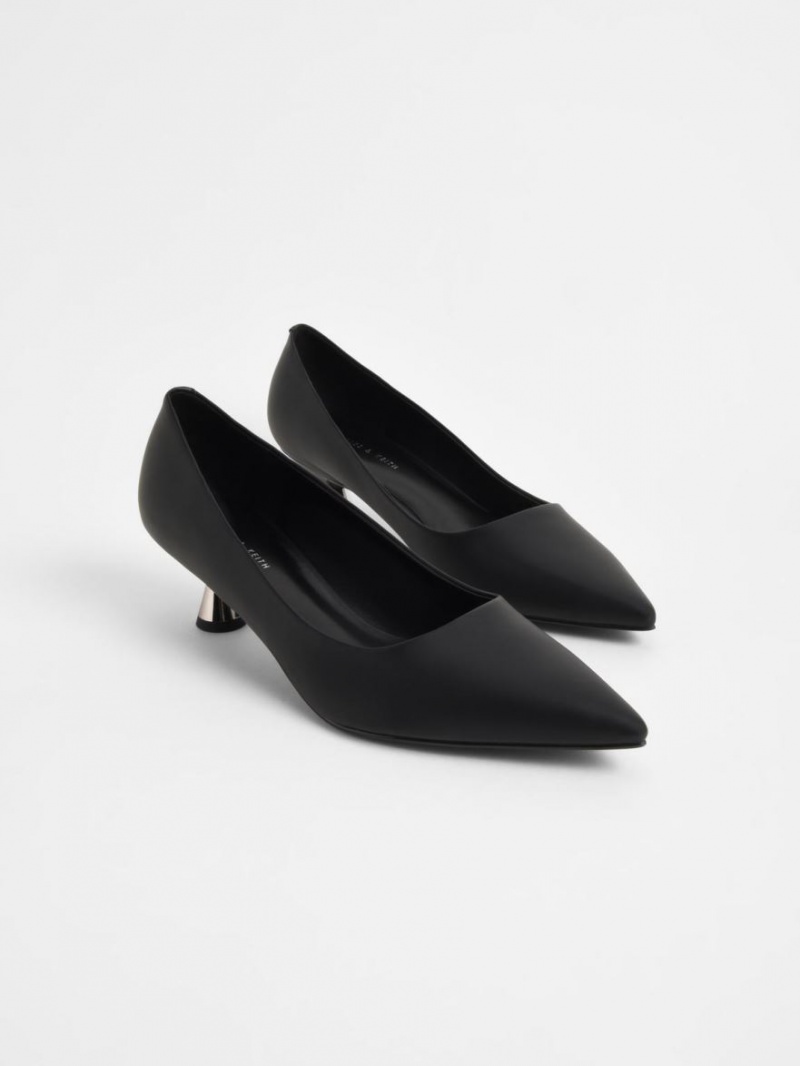 Charles And Keith Spool Heel Pumps Black | PHILIPPINES N581