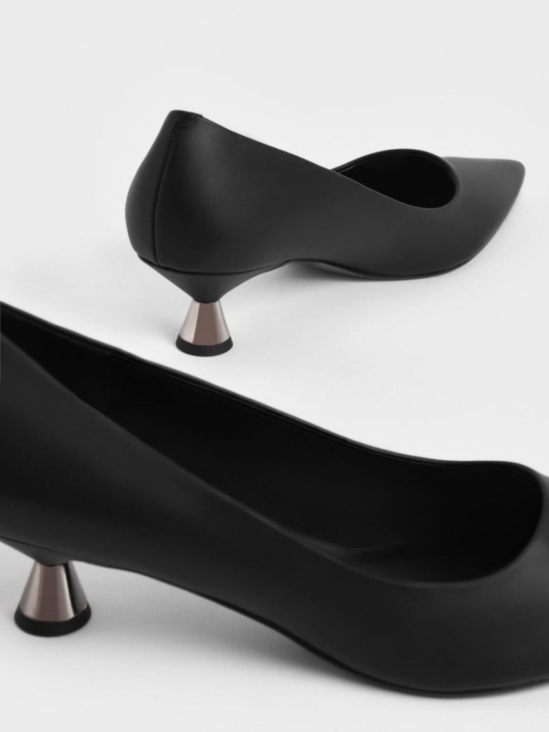 Charles And Keith Spool Heel Pumps Black | PHILIPPINES N581