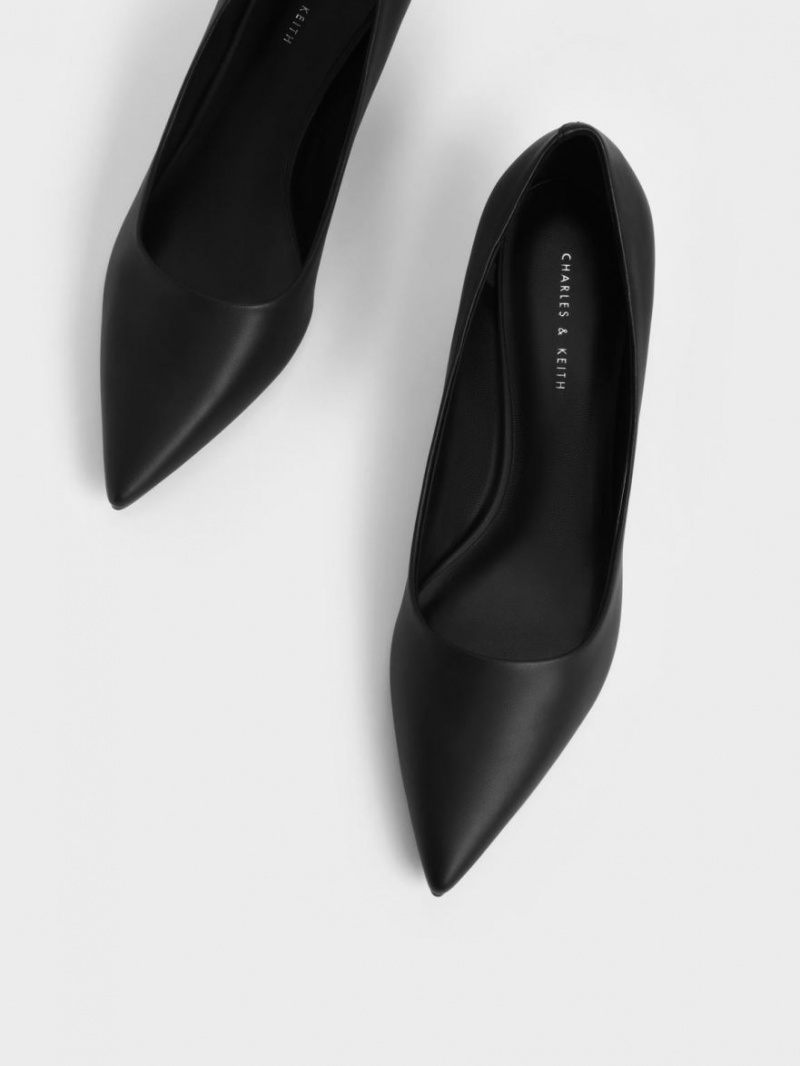 Charles And Keith Spool Heel Pumps Black | PHILIPPINES N581