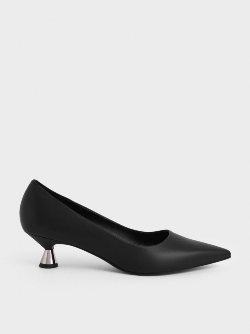 Charles And Keith Spool Heel Pumps Black | PHILIPPINES N581