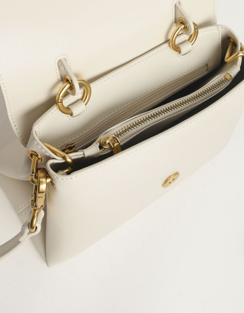 Charles And Keith Stone-Embellished Handbag Cream | PHILIPPINES O187