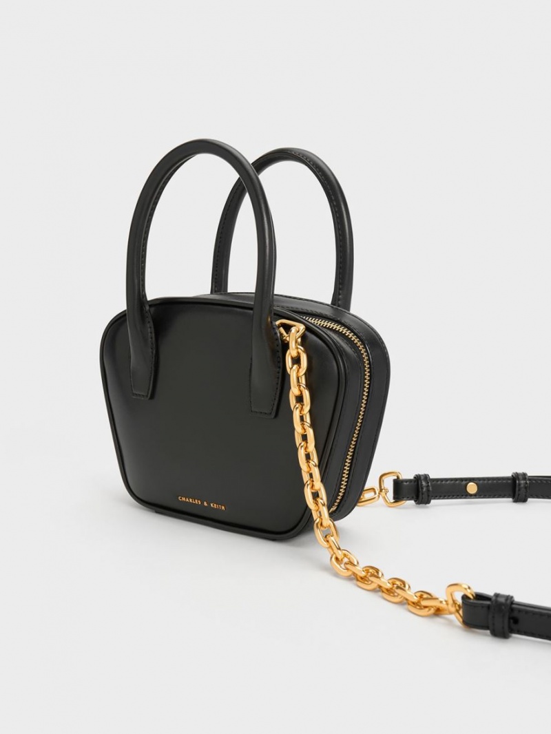 Charles And Keith Suki Padlock Tote Bags Black | PHILIPPINES T471