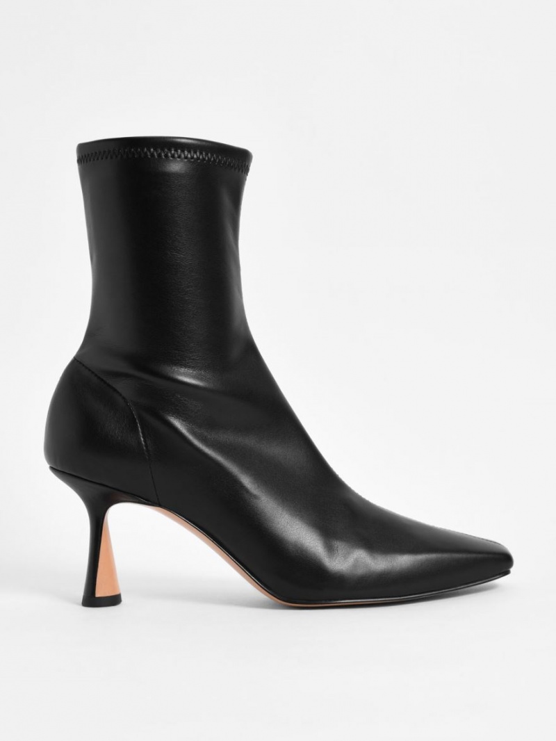 Charles And Keith Tapered Square-Toe Ankle Boots Black | PHILIPPINES M163