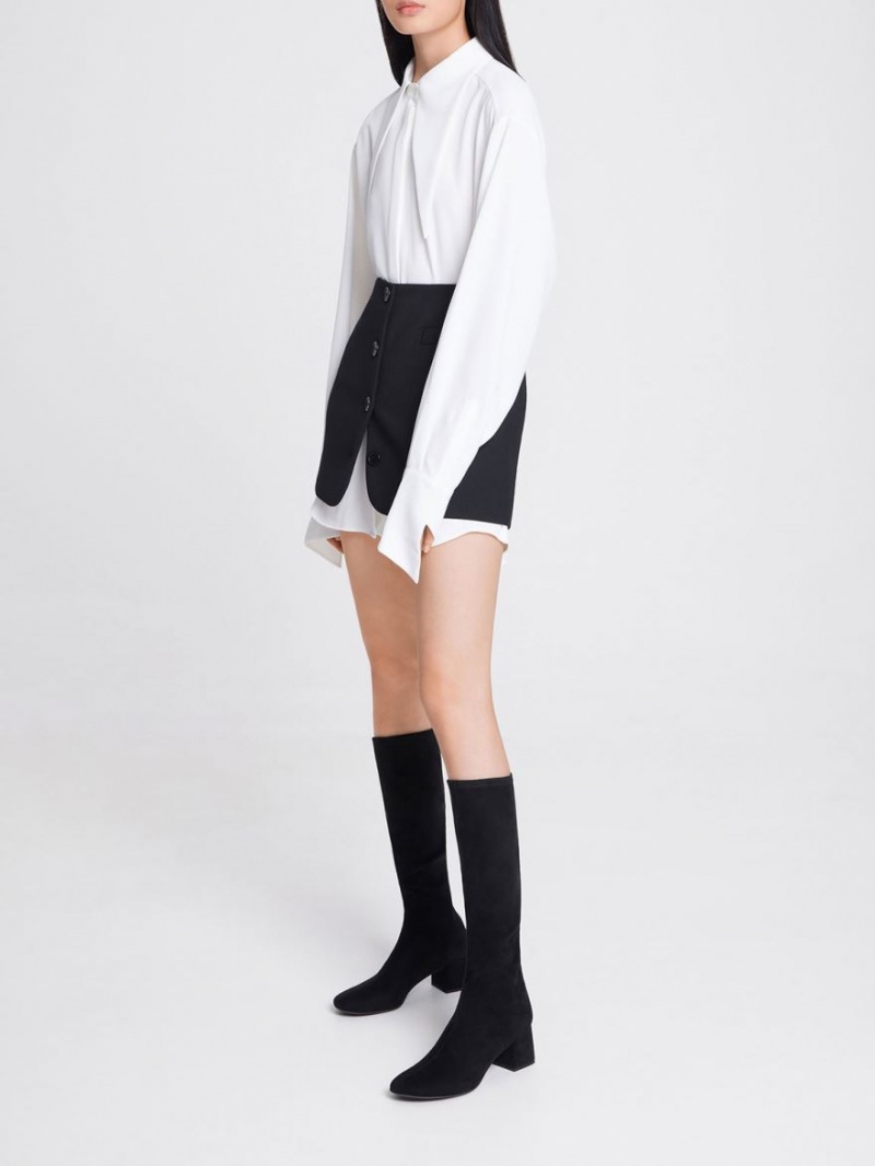 Charles And Keith Textured Block Heel Knee-high Boots Black | PHILIPPINES L627