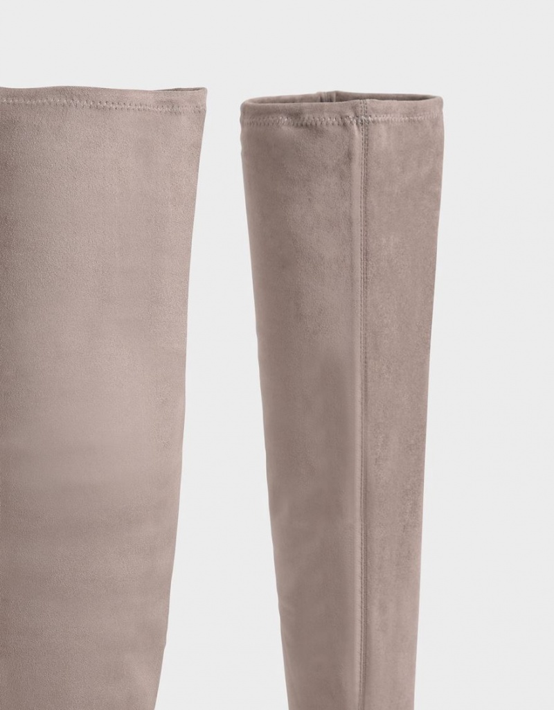 Charles And Keith Textured Thigh High Boots Brown | PHILIPPINES Y127