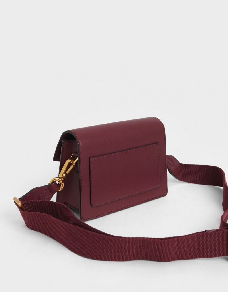 Charles And Keith Tiaret Envelope Crossbody Bags Burgundy | PHILIPPINES G409