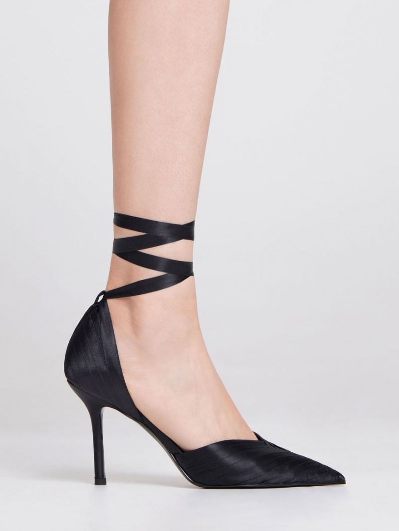 Charles And Keith Tie-Around D'Orsay Pumps Black | PHILIPPINES F596