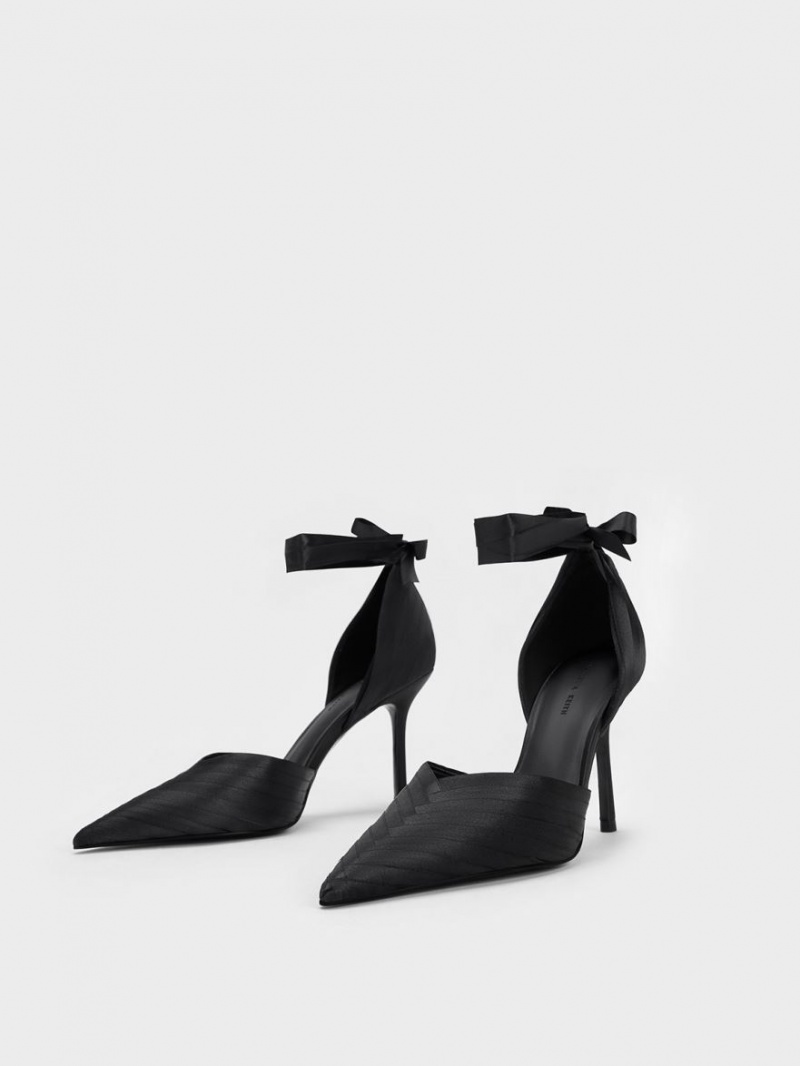 Charles And Keith Tie-Around D'Orsay Pumps Black | PHILIPPINES F596