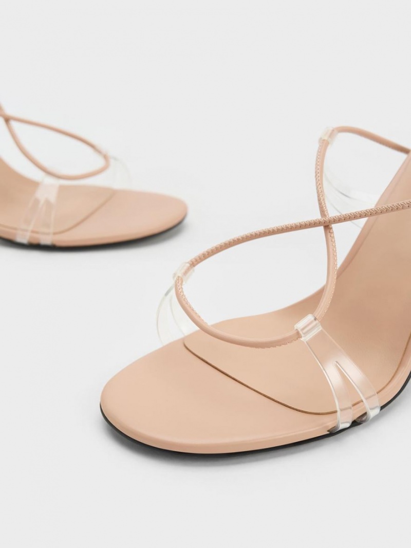 Charles And Keith Tie-Around Heels Sandals Beige | PHILIPPINES G936