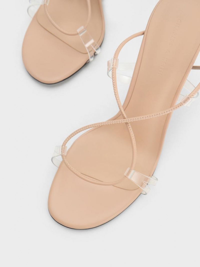 Charles And Keith Tie-Around Heels Sandals Beige | PHILIPPINES G936