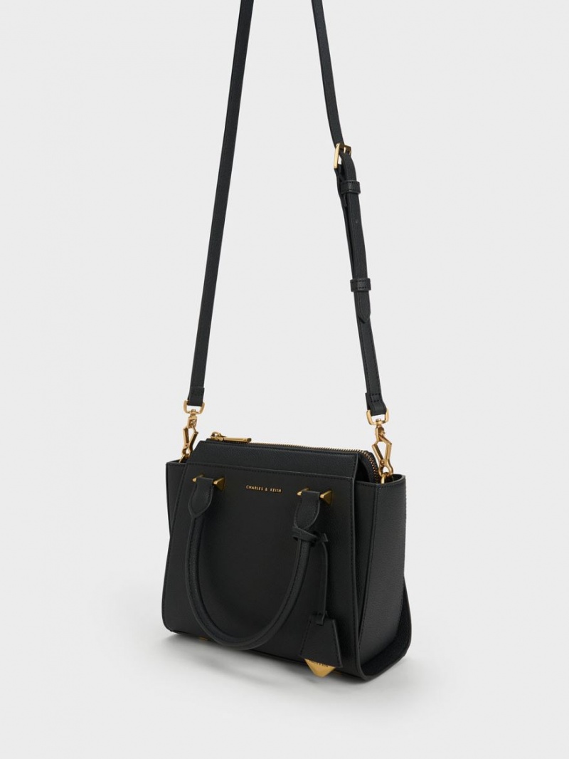 Charles And Keith Trapeze Tote Bags Black | PHILIPPINES Z415