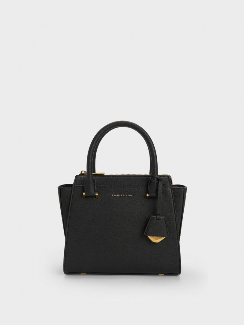 Charles And Keith Trapeze Tote Bags Black | PHILIPPINES Z415