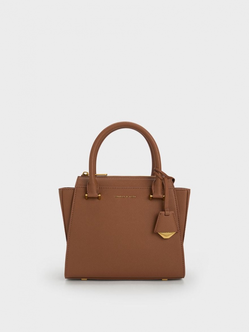 Charles And Keith Trapeze Tote Bags Chocolate | PHILIPPINES T569