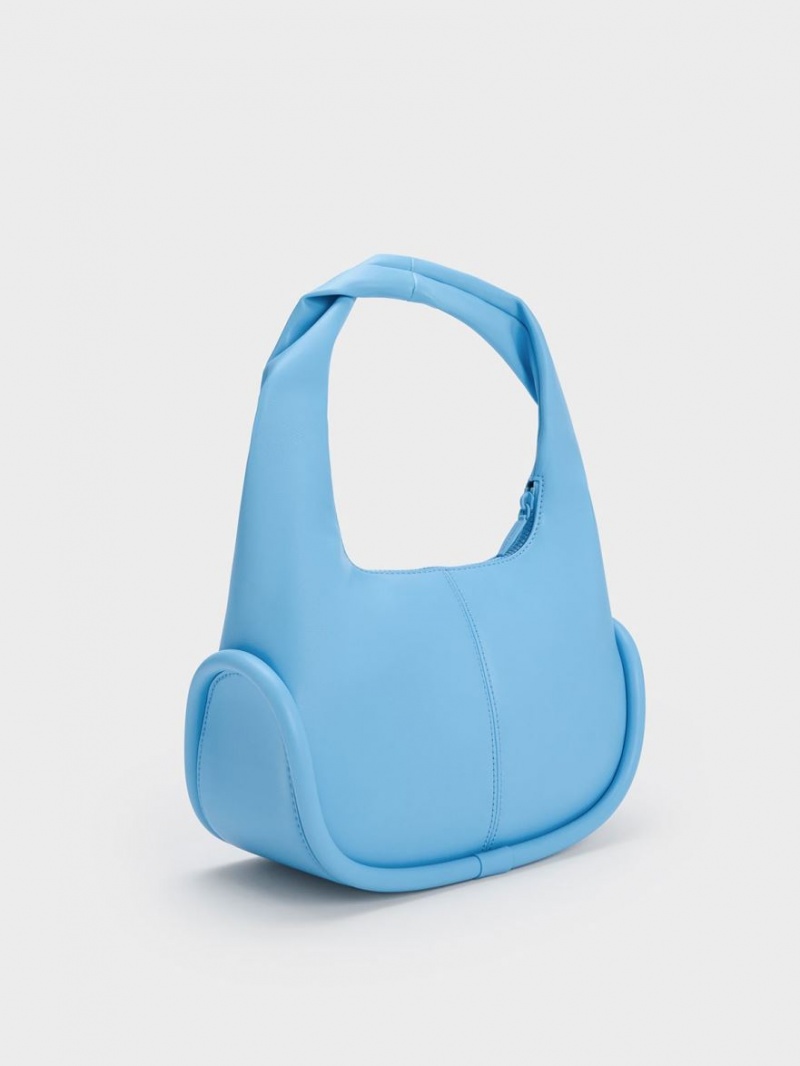 Charles And Keith Tubular Slouchy Hobo Bag Blue | PHILIPPINES E164