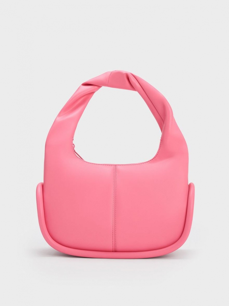 Charles And Keith Tubular Slouchy Hobo Bag Pink | PHILIPPINES N362