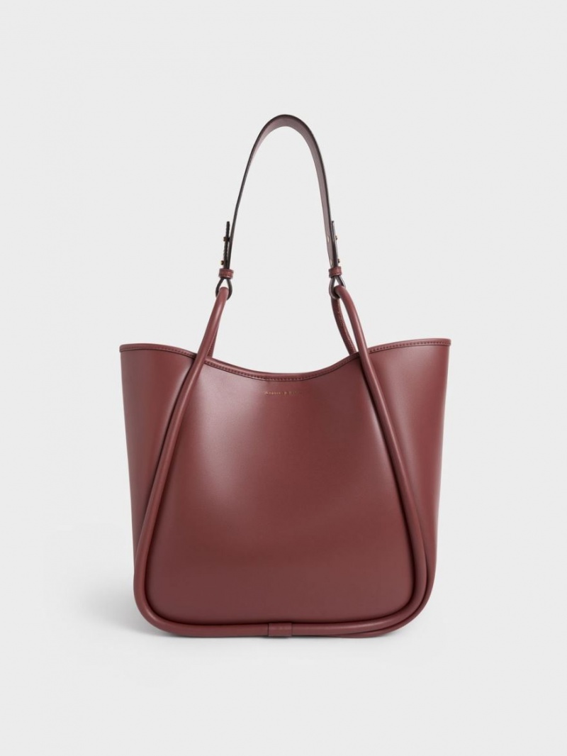 Charles And Keith Tubular Slouchy Tote Bags Chocolate | PHILIPPINES B461