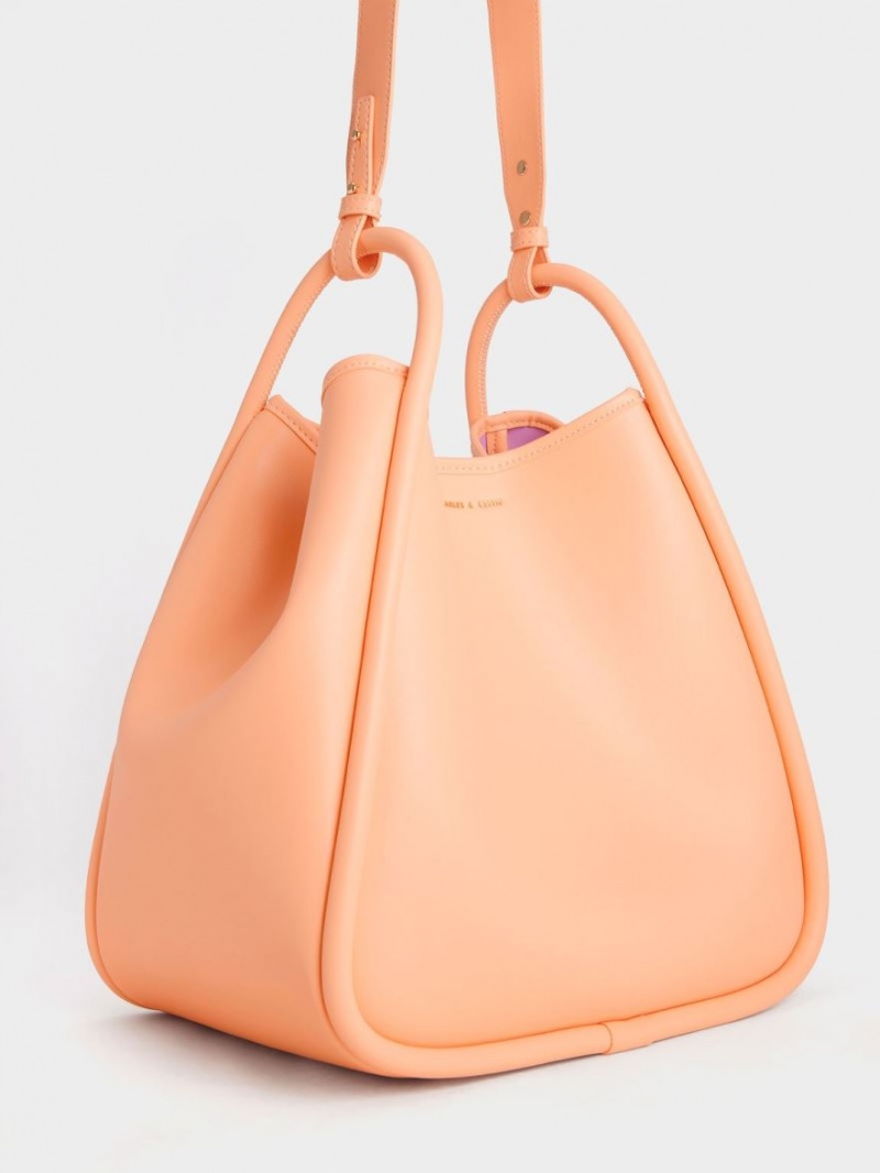 Charles And Keith Tubular Slouchy Tote Bags Orange | PHILIPPINES Z659