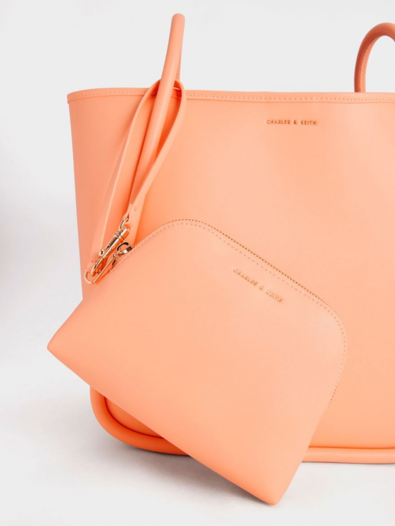 Charles And Keith Tubular Slouchy Tote Bags Orange | PHILIPPINES Z659