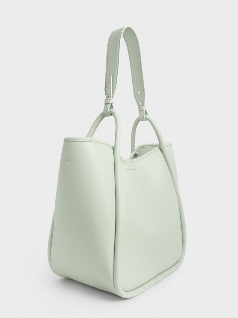 Charles And Keith Tubular Slouchy Tote Bags Mint | PHILIPPINES N289